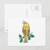 Gelbkopfvogel Postkarte (Vorne/Hinten)