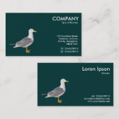 Gelbkörniger Möwe - Dunkelgrün Visitenkarte (Vorne/Hinten)