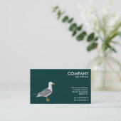 Gelbkörniger Möwe - Dunkelgrün Visitenkarte (Stehend Vorderseite)