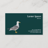 Gelbkörniger Möwe - Dunkelgrün Visitenkarte (Rückseite)