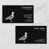 Gelbkörniger Möwe - Schwarz Visitenkarte (Vorne/Hinten)