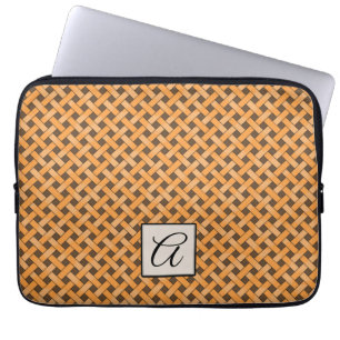 Gelbkörniger Rattan auf Kundenbindung mit Monogra Laptopschutzhülle