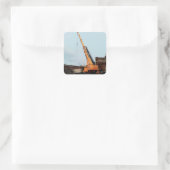 Gelbkran Quadratischer Aufkleber (Tasche)