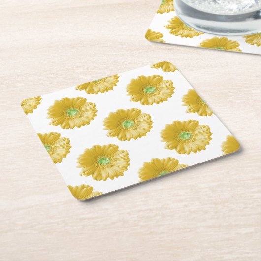 Gelbkraut Rechteckiger Pappuntersetzer (angewinkelt)