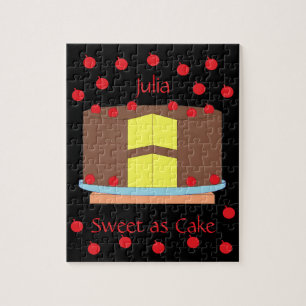 Gelbkuchen und Kirschen: Schwarz Puzzle