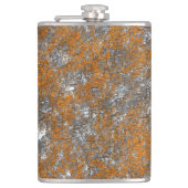 Gelblich-orange auf weißlich-grauem Kratzer Flachmann (Vorderseite)