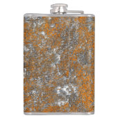 Gelblich-orange auf weißlich-grauem Kratzer Flachmann (Rückseite)