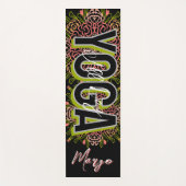 Gelbliche Florale Handgezeichnete Yogamatte (Vorderseite)