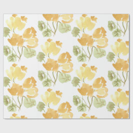 Gelbliche Mattverpackung mit Blüten Geschenkpapier