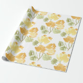 Gelbliche Mattverpackung mit Blüten Geschenkpapier (Ungerollt)