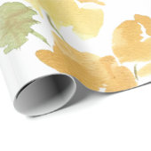 Gelbliche Mattverpackung mit Blüten Geschenkpapier (Rolleneckpunkt)