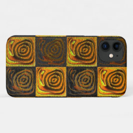 Gelbliche Quadrate und Kreise in rustikalem Mosaik Case-Mate iPhone Hülle