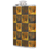 Gelbliche Quadrate und Kreise in rustikalem Mosaik Flachmann (Links)