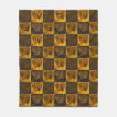 Gelbliche Quadrate und Kreise in rustikalem Mosaik Fleecedecke (Vorderseite)
