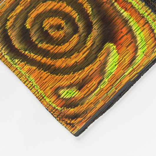 Gelbliche Quadrate und Kreise in rustikalem Mosaik Fleecedecke (Ecke)