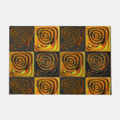 Gelbliche Quadrate und Kreise in rustikalem Mosaik Fußmatte (Vorderseite)