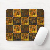 Gelbliche Quadrate und Kreise in rustikalem Mosaik Mousepad (Mit Mouse)