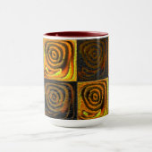 Gelbliche Quadrate und Kreise in rustikalen Mosaik Tasse (Zentrum)