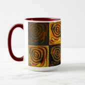 Gelbliche Quadrate und Kreise in rustikalen Mosaik Tasse (Links)