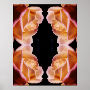 Gelbliche Rosenknospen-Blumen-Abstraktion Poster