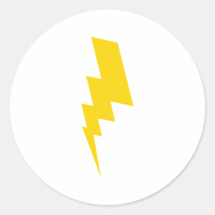 gelblicher Blitz Runder Aufkleber