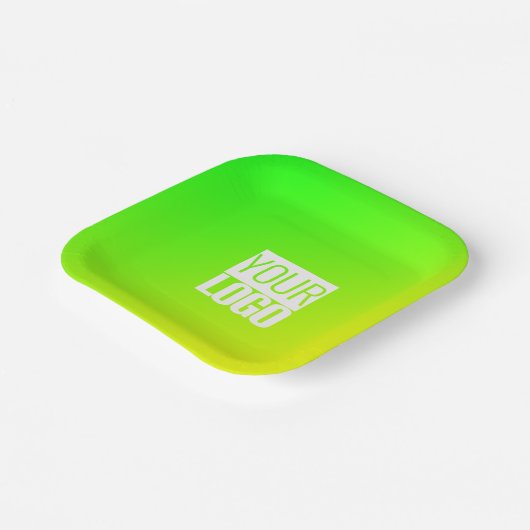 gelblicher Gradient - Ihr Logo Pappteller (Gewinkelt)