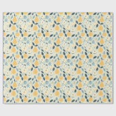 Gelbliches Birnen- und Blattfruchtmuster-Design. Geschenkpapier (Flach)