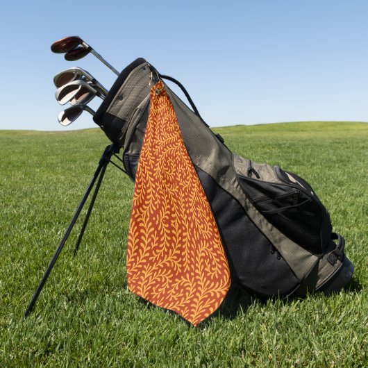 Gelbliches Blattrebenmuster  Golfhandtuch (Gras)