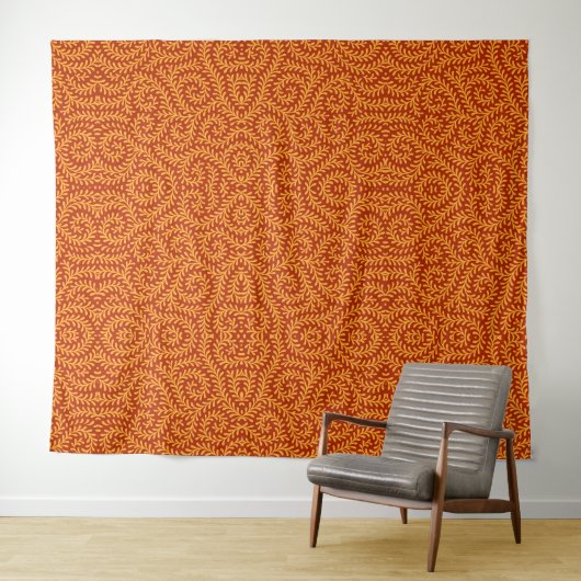 Gelbliches Blattrebenmuster  Wandteppich (Beispiel (Horizontal))