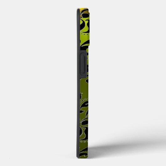 GELBLICHES SCHWARZES DAMASK GEMSTONE MONOGRAMM Case-Mate iPhone HÜLLE (Rückseite / Rechts)