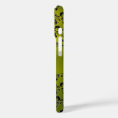 GELBLICHES SCHWARZES DAMASK-MONOGRAMM Case-Mate iPhone HÜLLE (Rückseite / Links)