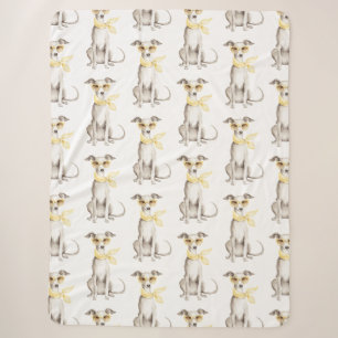 Gelbliches Tuch Weiße Hund Geburtstag Sherpadecke
