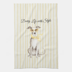 Gelbliches Tuch Weißer Hund 