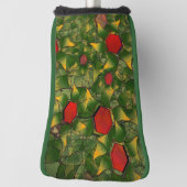 Gelbliches virtuelles Blattwerk mit roten Hexagone Golf Headcover (Rotieren 90)