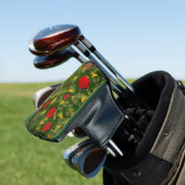 Gelbliches virtuelles Blattwerk mit roten Hexagone Golf Headcover (In Situ)