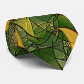 Gelbliches virtuelles Blattwerk mit roten Hexagone Krawatte (Gerollt)