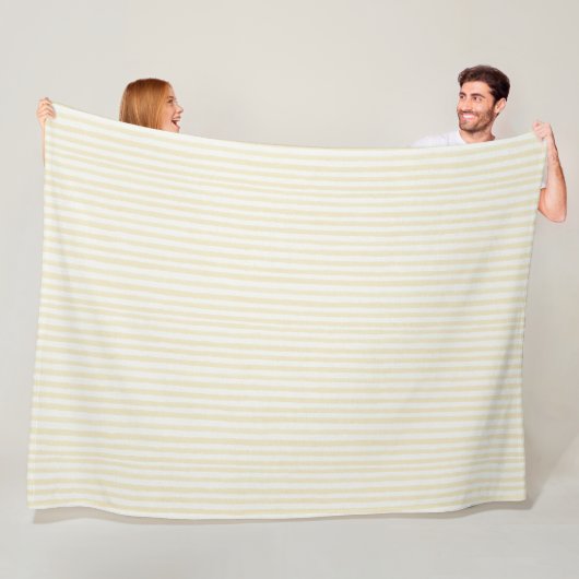 Gelbliches Weiß gestreift   Fleecedecke (Beispiel)