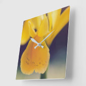 Gelblilie Quadratische Wanduhr (Winkel)