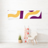 Gelbmarron, rote, kurvenförmige Linien, gewelltes  Banner (InSitu)