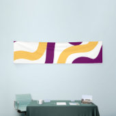 Gelbmarron, rote, kurvenförmige Linien, gewelltes  Banner (Messeveranstaltung)