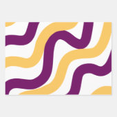 Gelbmarron, rote, kurvenförmige Linien, gewelltes  Geschenkpapier Set (Vorderseite)