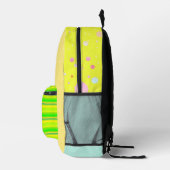 Gelbmulticolor künstlerisch niedlich bedruckter rucksack (Rechts)