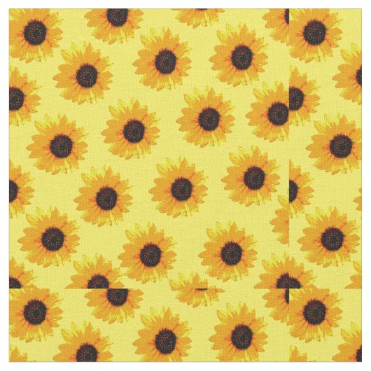 Gelbölgemalte Sonnenblumen, Stoff (Nahaufnahme)