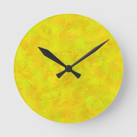 Gelborange Abstraktes Muster Runde Wanduhr (Vorderseite)