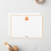 Gelborange Ahornschicht Mitteilungskarte (Vorderseite/Rückseite Beispiel)