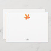 Gelborange Ahornschicht Mitteilungskarte (Vorne/Hinten)