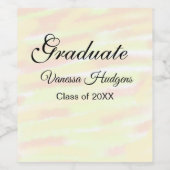 Gelborange Aquarellfarben Abschluss Jahr für Jahr Weinetikett (Einzelnes Label)