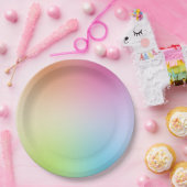 Gelborange Blau Grün Rot Lila Pappteller (Party)