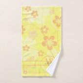 Gelborange Blume Einfache niedliche Blumenmonogram Badhandtuch Set (Handtuch)