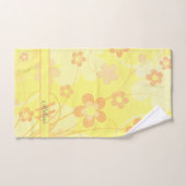 Gelborange Blume Einfache niedliche Blumenmonogram Badhandtuch Set (Handtuch)
